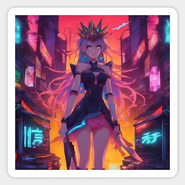 anime adventure villain girl pose Magnet by animegirlnft
